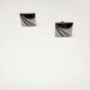 Vintage Spiedel Silver Tone Rectangle Cufflinks